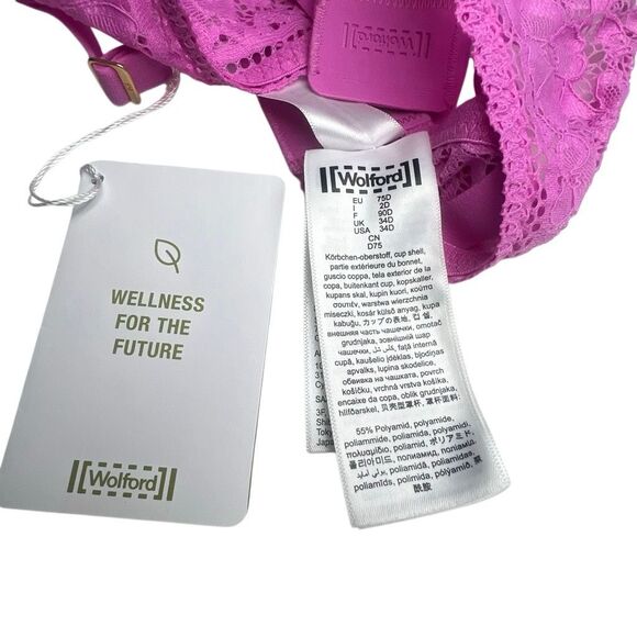 NWT Wolford Straight Laced Demi Cup Bra 75D 34D Orchid - Picture 14 of 15